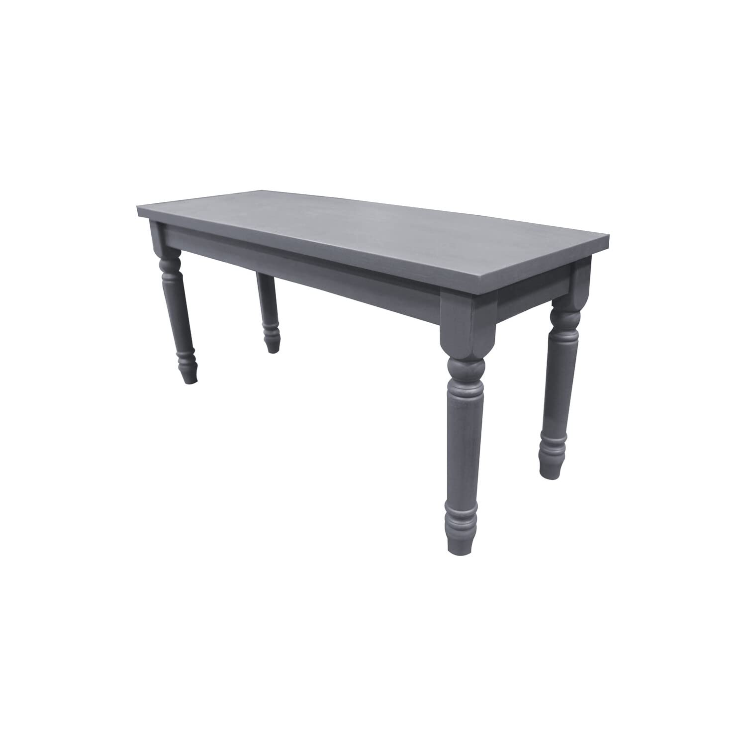 Best Master Luxembourg Solid Wood Dining Bench in Rustic Gray