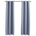 vidaXL Blackout Curtains with Rings - 2 pcs Gray 37"x84" - Elegant Design - Block up to 95% Light - Machine Washable - Suitable for Living Room, Bedroom, Office Space.