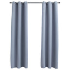 vidaXL Blackout Curtains with Rings - 2 pcs Gray 37"x84" - Elegant Design - Block up to 95% Light - Machine Washable - Suitable for Living Room, Bedroom, Office Space.