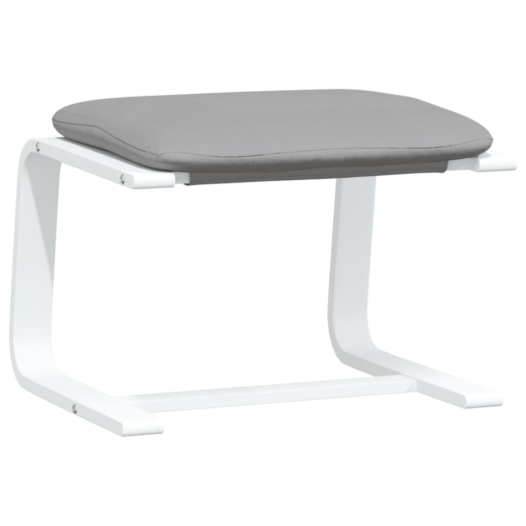 vidaXL Durable Fabric Relaxing Chair and Footstool Set with Solid Birch Frame - Compact and Lightweight - Home Comfort and Decor - Light Gray
