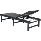 Safavieh Outdoor Collection Manteca Dark Slate Grey Solid Wood/Dark Grey Texline Fabric Adjustable Chaise Lounge Chair (Pat6708K)