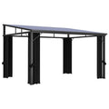 "Vidaxl Gazebo With Curtains - Uv-Resistant Pvc Roof - Aluminum And Steel Construction - Anthracite - 13.3'X9.6'X8' - Outdoor Event Shelter"
