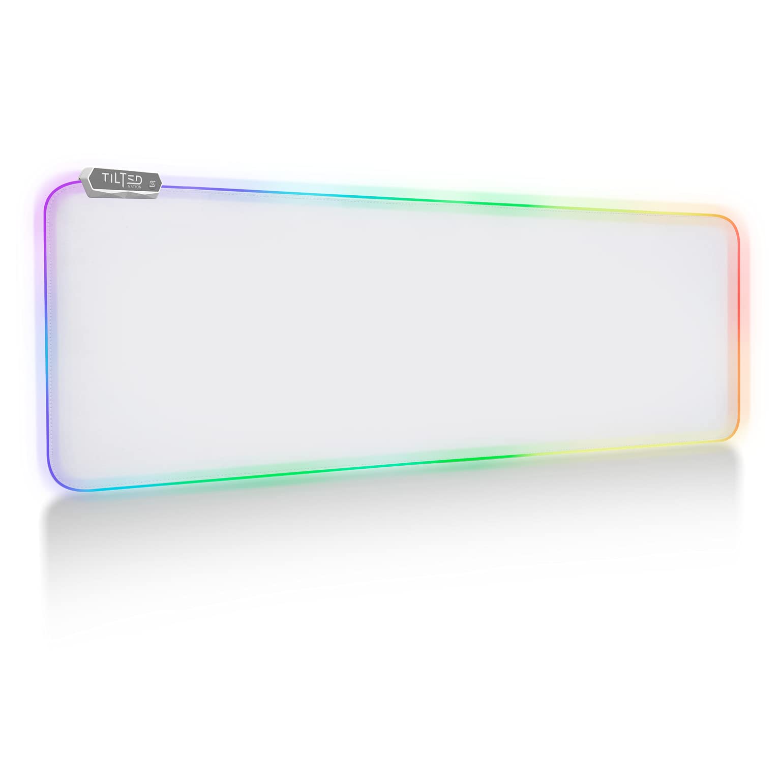 Tilted Nation Bone White Gaming Mouse Pad Rgb - Create Your Dream Setup - Bright Led Mousepad Xl With 8 Light Modes - Smooth Gli