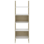 NusGear Book Cabinet White and Sonoma Oak 23.6"x13.8"x70.9" Chipboard-N3412