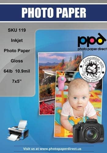 Ppd 100 Sheets Inkjet High Gloss Photo Paper 8.5X11 64Lbs 240Gsm 10.9Mil Letter Size Heavyweight Instant Dry And Water-Resistant