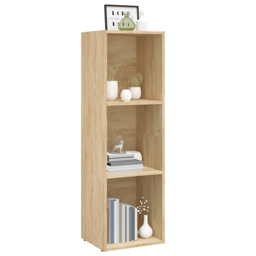 vidaXL Book Cabinet, Bookshelf TV Stand, Wall Bookcase for Office Living Room, Decorative Shelving Unit, Modern, Sonoma Oak Engineered Wood