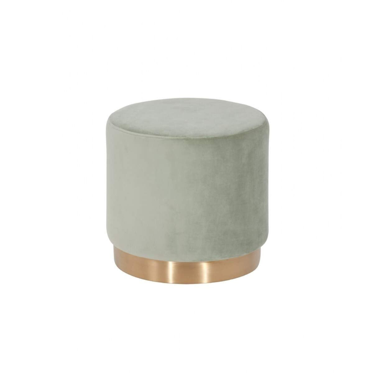 Overstock Modrest Santee Modern Grey Velvet & Gold Stool