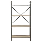 Acme Itzel 4 Wooden Tiers Rectangular Bookshelf in Antique Oak and Sandy Gray
