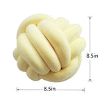 Knot Pillow Ball Round Cushion Pillows, Children Room Decoration Plush Toys Calming Stress Relief Toy (Yellow,8.5In/22Cm)