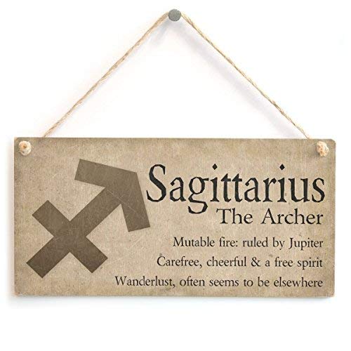 Meijiafei Sagittarius The Archer - Beautiful Spiritual Gift Astrology Sign of The Zodiac Plaque 10' x 5'