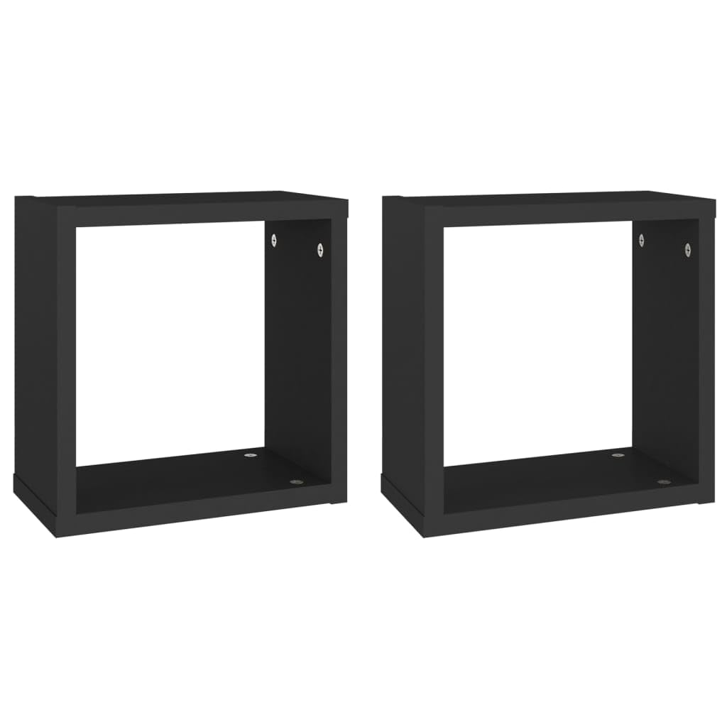 Vidaxl Wall Cube Shelves 2 Pcs Black 30X15X30 Cm