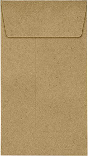 Luxpaper #5 1/2 Coin Envelopes | Peel & Press | 3 1/8' X 5 1/2' | Grocery Bag Brown | 70Lb. Text | 50 Qty