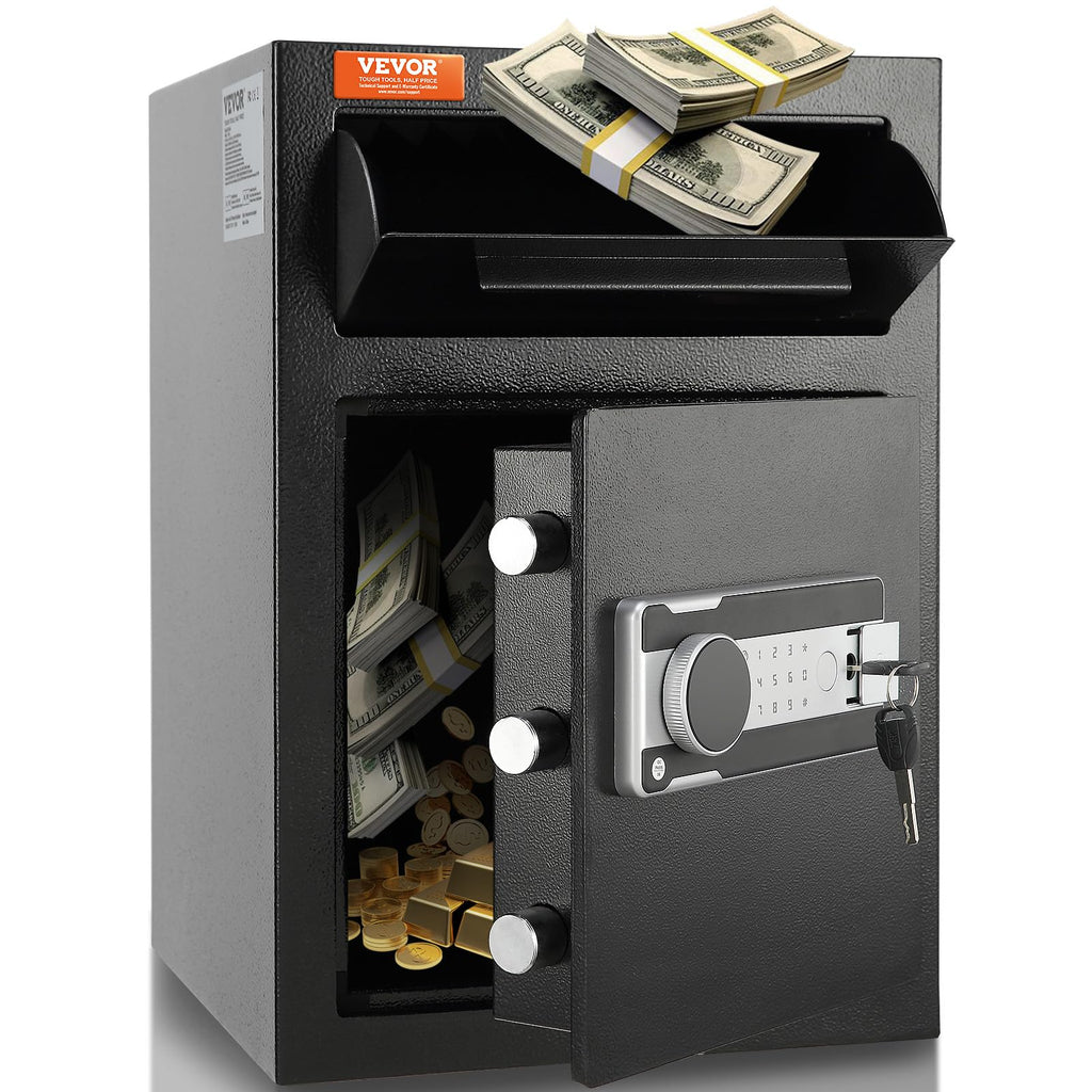 Vevor 2.5 Cub Depository Safe, Deposit Safe With Drop Slot, Electronic Code Lock And 2 Emergency Keys, 20.27'' X 13.97'' X 13.97