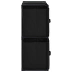 vidaXL Modern Black Storage Cabinet with 4 Fabric Baskets - 24.8"x11.8"x28" Steel Frame Sideboard - Portable and Versatile Home Décor