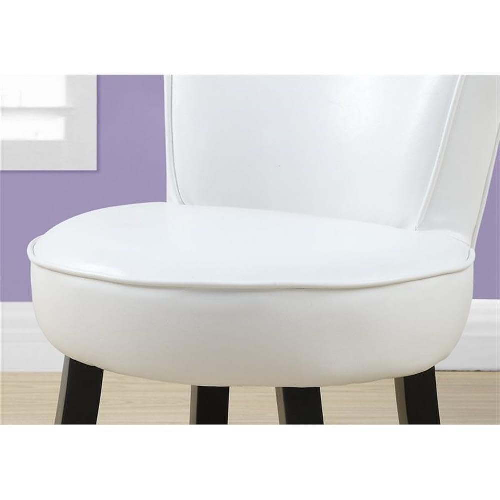 Monarch Specialties 8155, Accent, Kids, Upholstered, Pu, White, Contemporary, Modern Juvenile Chair Leather-Look, 19' L x 20.5' W x 21.5' H