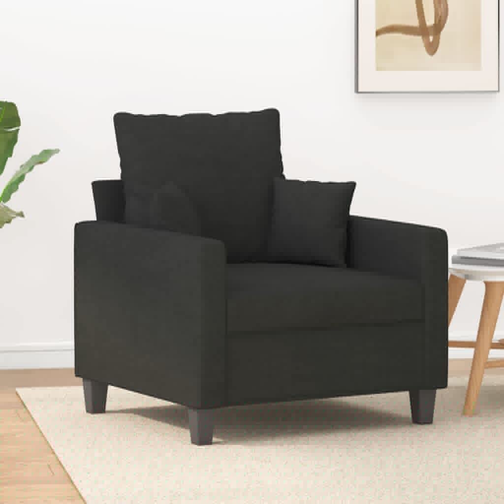 vidaXL Black Sofa Chair - Modern Design, Durable Fabric and Sturdy Frame, Comfortable Seat for Living Room, Office, Lounge Area