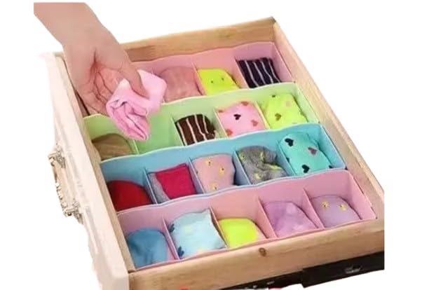 Vived Elegant Office Drawer Organiser, 5 Grid, Plastic Storage Box, Multicolor, Pack Of 4