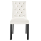 Modway Duchess 21&Quot; Modern Velvet Dining Chairs In White/Black (Set Of 2)