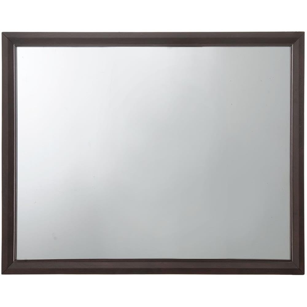 Acme Madison Rectangular Wooden Frame Bedroom Mirror In Espresso