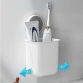 Puno WallMounted Toothbrush Holder | 1 Pc SelfAdhesive Plastic Storage Cup with Drain Holes | NoDrill Bathroom Organizer for 