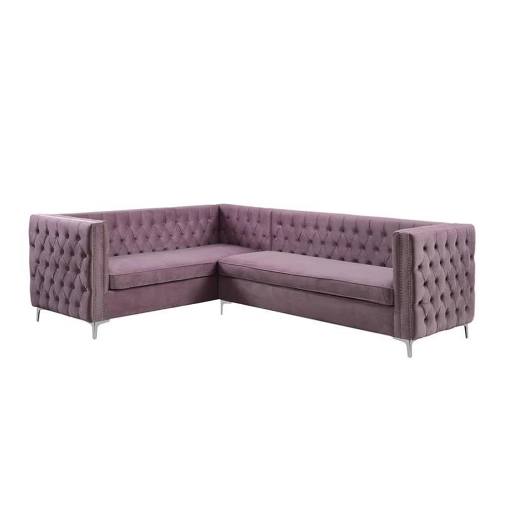 Acme Rhett Sectional Sofa in Purple Velvet