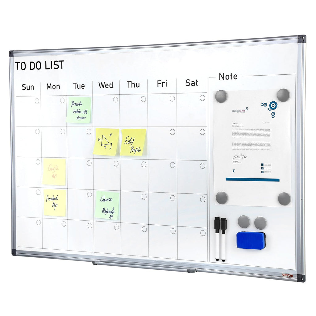 Vevor Calendar Whiteboard, 36 X 24 Inches Magnetic Dry Erase Calendar Board, Monthly Planner Whiteboard For Wall, 1 Magnetic Era
