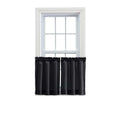 Ellis Curtain Stacey Sheer Tailored Tier Pair Curtains, 56 x 36, Black