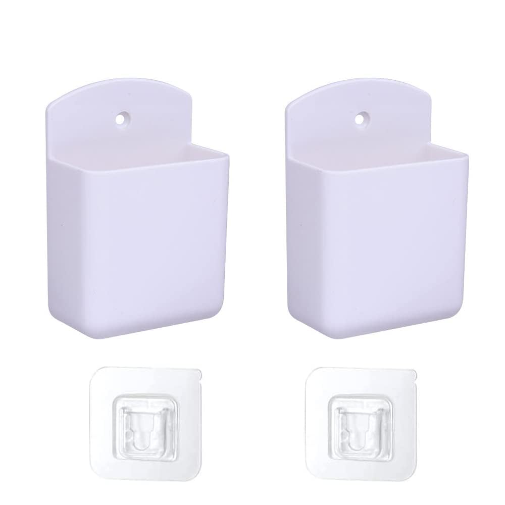 Svaitend 2 Pcs Remote Control Holder,Hole-Free Self Adhesive Remote Holder,Wall Mount Pen Holder Hole For Home Office School Sup