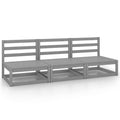 vidaXL Patio Middle Sofas 3 pcs Gray Solid Pinewood