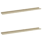 Vidaxl Wall Shelves 2 Pcs White And Sonoma Oak 39.4''X3.5''X1.2''