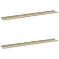 vidaXL Modern Wall Shelves in White and Sonoma Oak - Durable MDF Material - Versatile Decorative Shelves - Set of 2