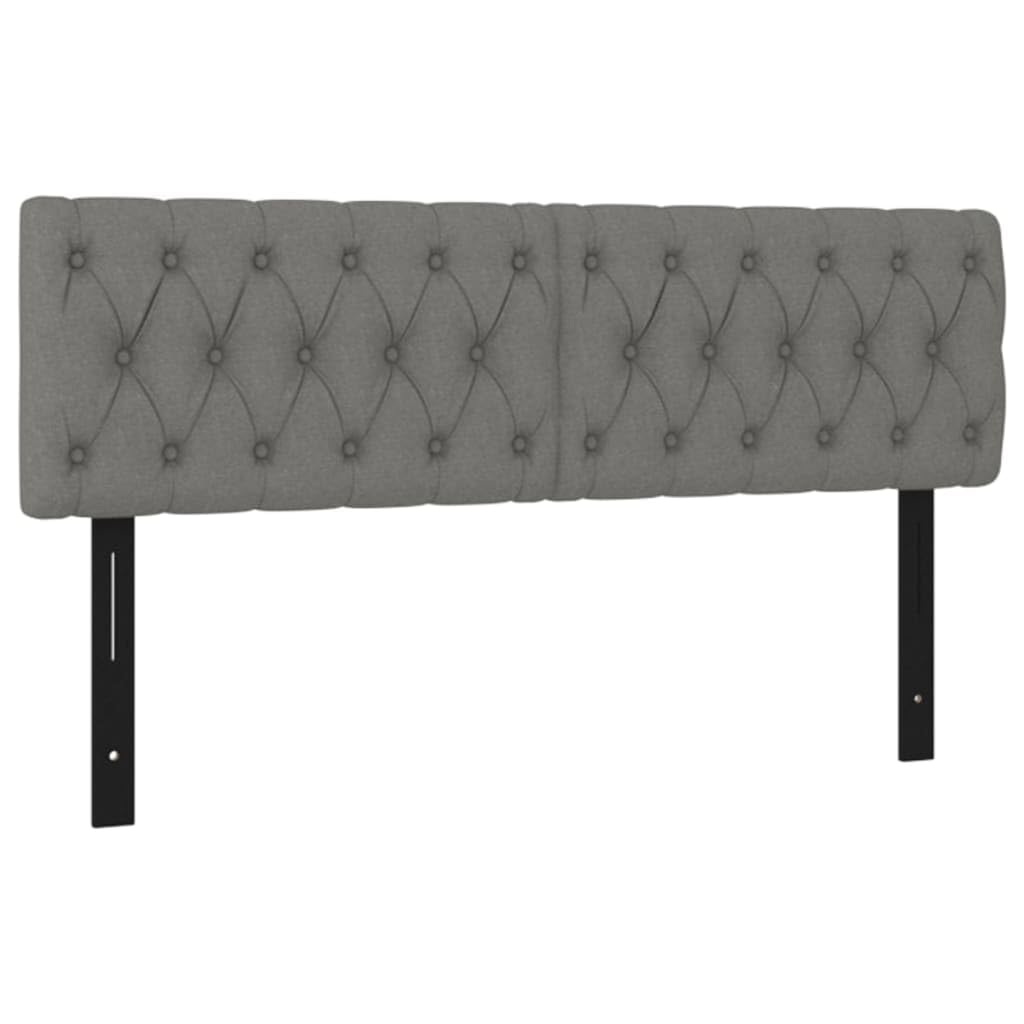 vidaXL Adjustable Headboards 2 pcs - Dark Gray Fabric Upholstered, Sturdy Larch Wood Legs, 31.5"x2.8"x30.7"/34.6"