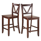 Ergode Sally 3-Piece Kitchen Island Table Set | 2 Drawers | Saddle Seat Stools | Space-Saving & Stylish | (94364-VV)