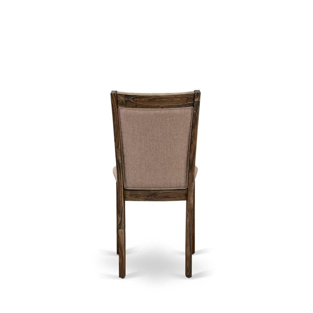 East West Furniture X796MZ716-5 5 Piece Kitchen Table Set for 4 Includes a Rectangle Dining Table with X-Legs and 4 Dark Khaki Linen Fabric Parson Dining Chairs, 36x60 Inch, Multi-Color