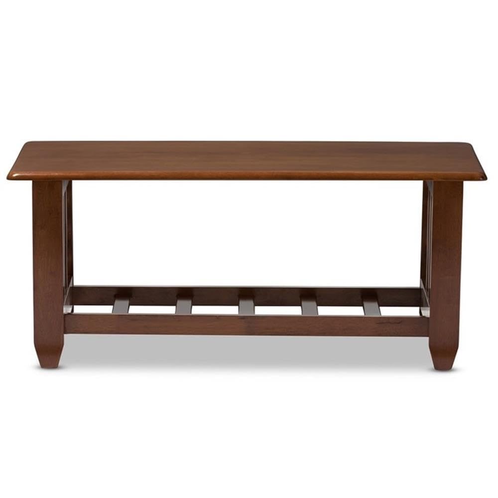 Baxton Studio Larissa Modern Classic Mission Style Living Room Occasional Coffee Table Cherry Brown/Contemporary
