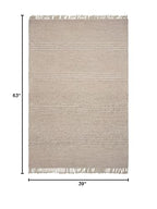 HomeRoots Decor 3'3' x 5'3' Wool Natural Area Rug