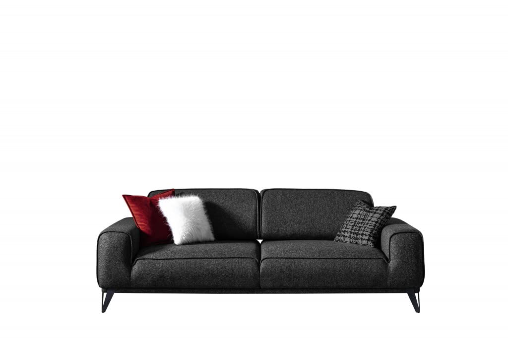 HomeRoots 90&quot; Dark Gray Linen Sleeper Sofa