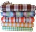 ImegaZ Handloom 100% Pure Cotton Bath Checks Towels Combo, Towel Size 53 inch/25 inch, 63 cm/ 135 cm, Multicolor (5)