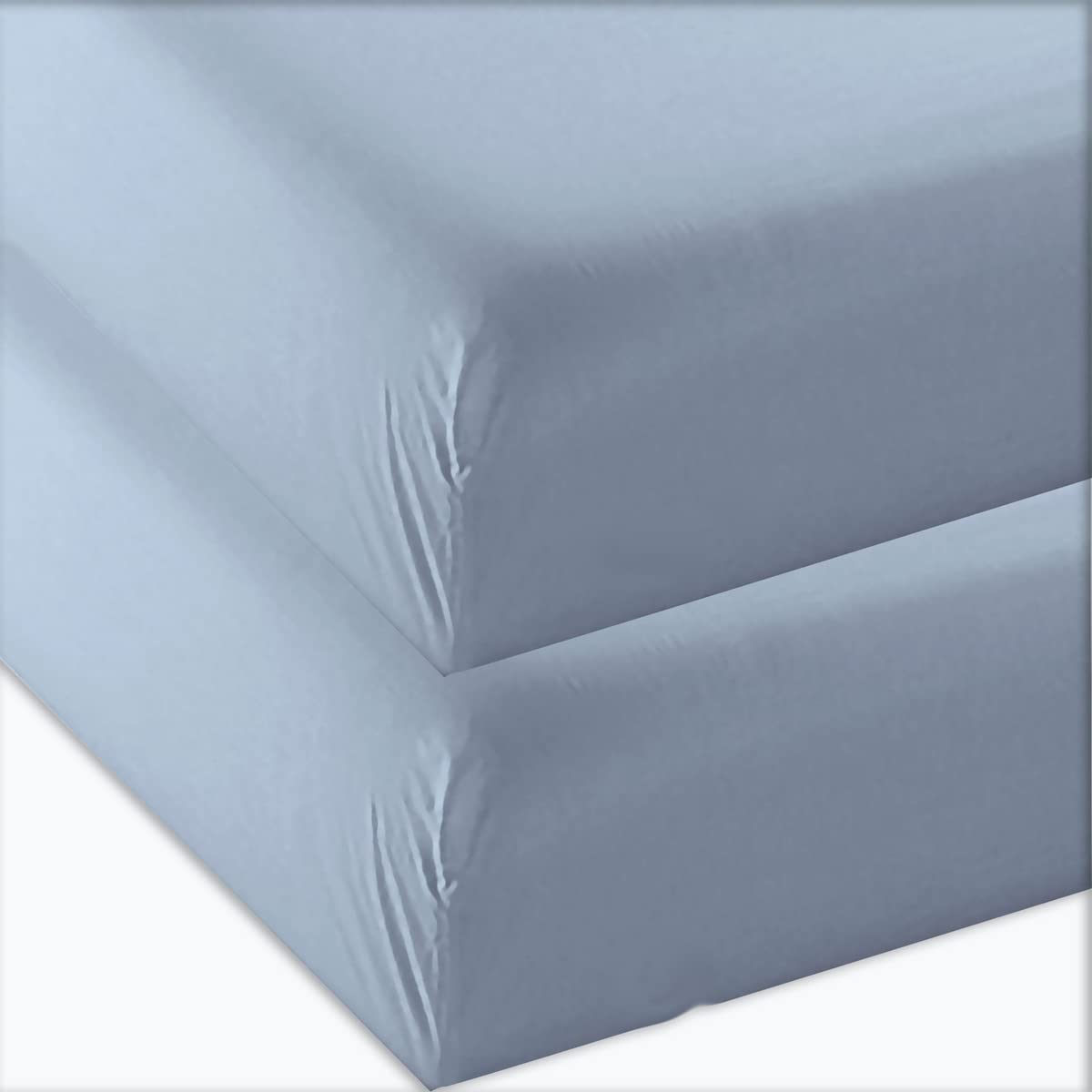 4Ulife 2-Pack Full Fitted Sheets, Prime 1800 Series Double Brushed Microfiber,Ultra Soft & Comfortable,Light Blue