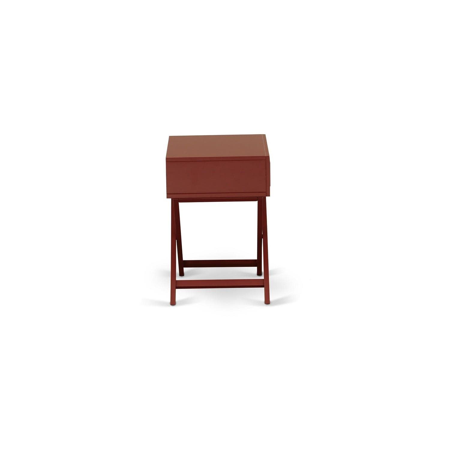 East West Furniture Hane13 One Piece Lovely Hamilton Small Rectangular Table With Drawer, 1-Pack, Burgundy Finish