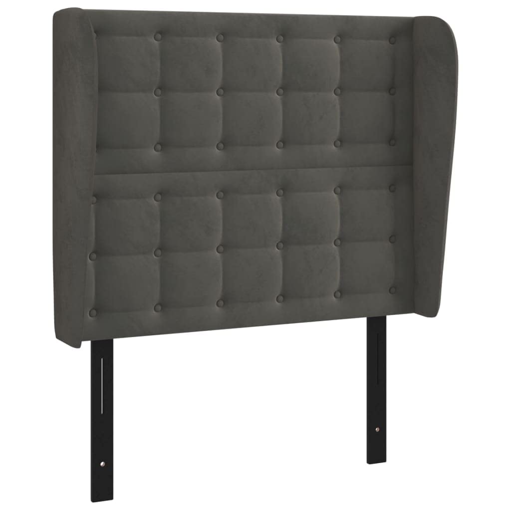 vidaXL Headboard, Upholstered Headboard for Bed Home, Bed Headboard with Ears, Bedroom Furniture, Dark Gray 40.6&quot;x9.1&quot;x46.5&quot;/50.4&quot; Velvet