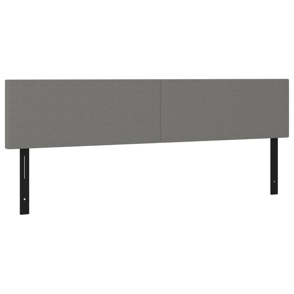 Vidaxl Fabric Headboards Set - 2 Pcs, Dark Gray Larch Wood Enhanced, Engineered Wood Construct - 31.5&quot;X2&quot;X30.7&quot;/34.6&quot; In Size