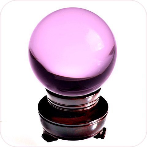 Amlong Crystal Meditation Divnation Sphere Feng Shui Crystal Ball, Lensball, Decorative Ball with Wooden Stand and Gift Box, Pin