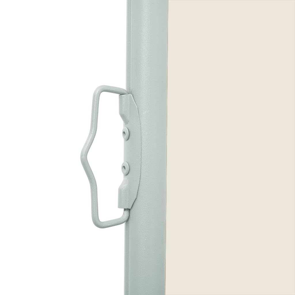vidaXL Patio Retractable Side Awning - Ideal for Terrace or Balcony - UV and Water Resistant Polyester Fabric - Easy to Mount and Operate - Cream and Gray Color Mix - Steel Base