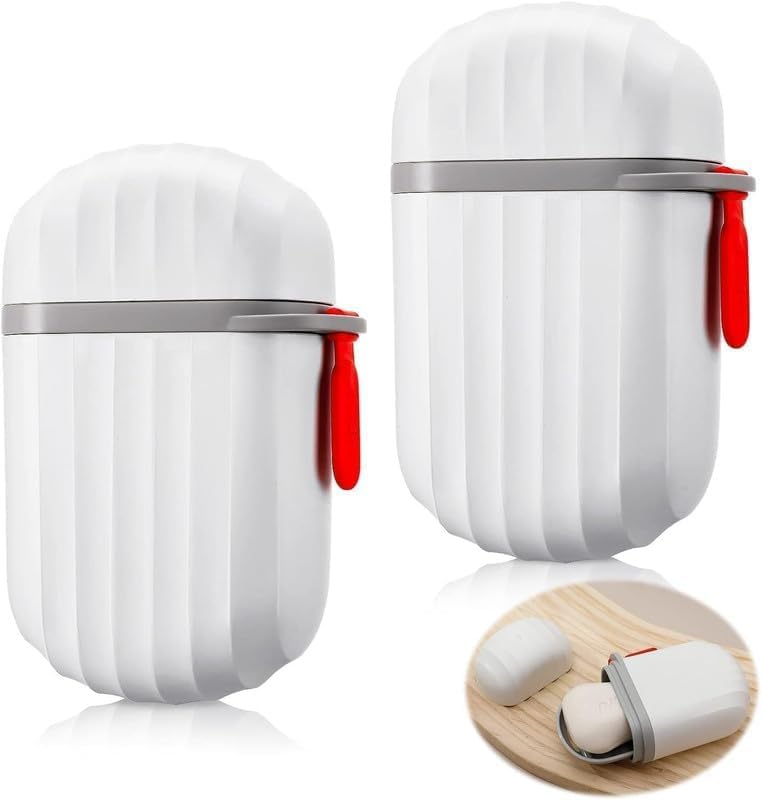 Hebezon 2Piece Leakproof Travel Soap Case  Portable Plastic Soap Dish with Draining Tray & Secure Lid for Bathroom & Outdoor U