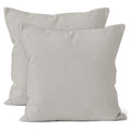 Cotton Canvas Throw Pillow Covers by Encasa Pack of 2 Light Grey 18'x18' No Insert with Hidden Zipper | Decorative Cushion Cov