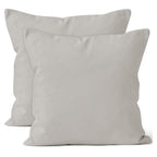 Cotton Canvas Throw Pillow Covers by Encasa Pack of 2 Light Grey 18'x18' No Insert with Hidden Zipper | Decorative Cushion Cov