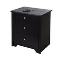 South Shore Vito Nightstand Charging Station, Pure Black, 19.25 x 24.5 x 27.5in