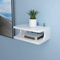 DDS Dream Decor Shoppee Engineered Wood Glossy Finish Modem Display Multipurpose Set Top Wall Shelf (White)
