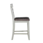 Steve Silver Co Hyland Counter Chair, Upholstered Vegan Leather, 24-Inch Seat Height, Dining Room, Kitchen, 19.5"x22.5"x42", Grey